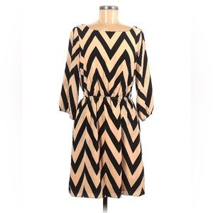 Tan chevron dress with pockets
